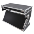 ProX Z-Table Folding DJ Mobile Workstation, Flight Case Style with Wheels, Black/Aluminum