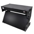ProX Z-Table Folding DJ Mobile Workstation, Flight Case Style with Wheels, Black/Black