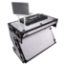 ProX Z-Table Folding DJ Mobile Workstation, Flight Case Style with Wheels, White/Black - PRX-XS-ZTABLEWH