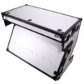 ProX Z-Table Folding DJ Mobile Workstation, Flight Case Style with Wheels, White/Black