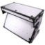 ProX Z-Table Folding DJ Mobile Workstation, Flight Case Style with Wheels, White/Black - PRX-XS-ZTABLEWH