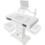 ProX Control Tower DJ Podium and Road Cases (for Pioneer DDJ-REV7, XDJ-XZ, FLX10 & Rane 4), White Finish