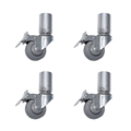 QuickLock Staging 8" High Stage Legs with Casters with Brakes (4-Pack)