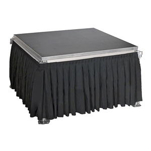 Ameristage 8 Box-Pleat Stage Skirt for 40" High All-Terrain Systems (8x40") portable stage skirting, velcro, hook and loop, 8x40, 40x8, 40 inch stage skirt, all-terrain skirt, all terrain skirt