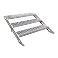 All-Terrain 3-Step Stair Assembly for 24"-32" Stages, Weatherproof Aluminum (Handrail sold separately)
