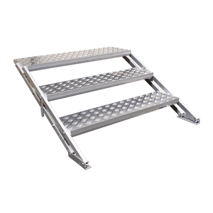 All-Terrain 3-Step Stair Assembly for 24"-32" Stages, Weatherproof Aluminum (Handrail sold separately) steps, stairs