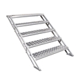 All-Terrain 5-Step Stair Assembly for 24"-48" Stages, Weatherproof Aluminum (Handrail sold separately)