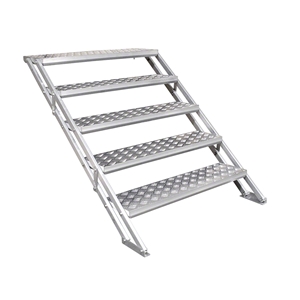 All-Terrain 5-Step Stair Assembly for 24"-48" Stages, Weatherproof Aluminum (Handrail sold separately) steps, stairs