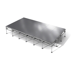 All-Terrain 12x24 Outdoor Stage System, 24"-48" High, Weatherproof Aluminum 12x24, 24x12 outdoor stage, outdoor portable stage, outdoor staging