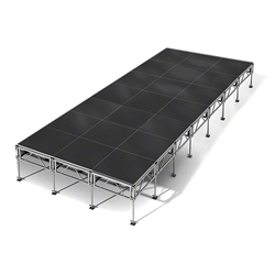 All-Terrain 12x28 Outdoor Stage System, 24"-48" High, Industrial Finish 12x28, 28x12, 12 x 28, outdoor stage, weather resistant stage