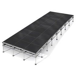 All-Terrain 12x32 Outdoor Stage System, 24"-48" High, Industrial Finish 12x32, 32x12, 12 x 32, outdoor stage, weather resistant stage