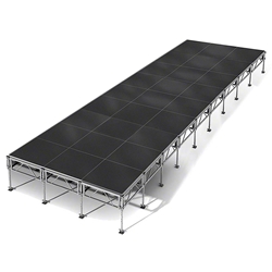 All-Terrain 12x36 Outdoor Stage System, 24"-48" High, Industrial Finish 12x36, 36x12, 12 x 36, outdoor stage, weather resistant stage