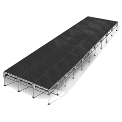 All-Terrain 12x40 Outdoor Stage System, 24"-48" High, Industrial Finish 12x40, 40x12, 12 x 40, outdoor stage, weather resistant stage