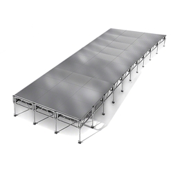 All-Terrain 12x40 Outdoor Stage System, 24"-48" High, Weatherproof Aluminum 12x40, 40x12, 12 x 40, outdoor stage, weatherproof stage, waterproof stage