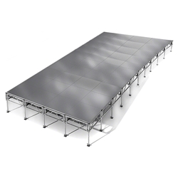 All-Terrain 16x40 Outdoor Stage System, 24"-48" High, Weatherproof Aluminum 16x40, 40x16, 16 x 40, outdoor stage, weatherproof stage, waterproof stage