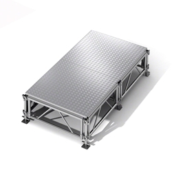 All-Terrain 4x8 Outdoor Stage System, 24"-48" High, Weatherproof Aluminum 4x8, 8x4, 4 x 8, outdoor stage, weatherproof stage, waterproof stage