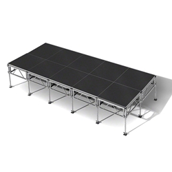 All-Terrain 8x20 Outdoor Stage System, 24"-48" High, Industrial Finish 8x20, 20x8, 8 x 20, outdoor stage, weather resistant stage