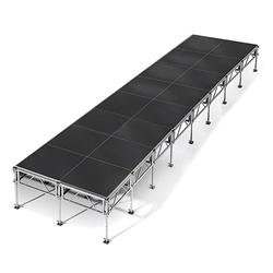 All-Terrain 8x32 Outdoor Stage System, 24"-48" High, Industrial Finish 8x32, 32x8, 8 x 32, outdoor stage, weather resistant stage