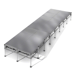 All-Terrain 8x32 Outdoor Stage System, 24"-48" High, Weatherproof Aluminum 8x32, 32x8, 8 x 32, outdoor stage, weatherproof stage, waterproof stage