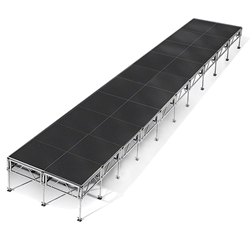 All-Terrain 8x40 Outdoor Stage System, 24"-48" High, Industrial Finish 8x40, 40x8, 8 x 40, outdoor stage, weather resistant stage
