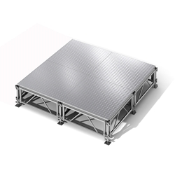 All-Terrain 8x8 Outdoor Stage System, 24"-48" High, Weatherproof Aluminum 8x8, 8 x 8, outdoor stage, weatherproof stage, waterproof stage