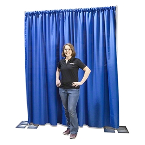 Ameristage FlexDrape 6-10 Adjustable Backdrop/Curtain Wall Kit pipe and drape, pipes and drapes, curtain wall, background, backdrop, back drop, stanchions, crowd barrier, drape wall