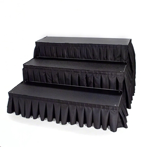 Ameristage Box-Pleat Polyester Step Skirts for IntelliStage 3W Stage Steps velcro, hook and loop skirting, express deck skirt, intellistage skirt