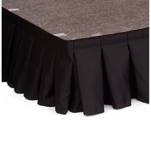 Ameristage 8 Box-Pleat Stage Skirt For 8" High Staging 101 Systems (8x8") portable stage skirting, velcro, hook and loop, 8x8, 8 inch stage skirt