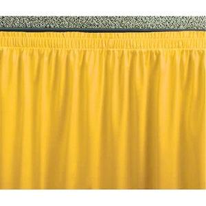 Ameristage Shirred Stage Skirt, 8x15" Gold (Overstock) portable stage skirting, velcro, hook and loop, 8x15, 8 x 15, 15 inch stage skirt, clearance, sale, gold, overstock