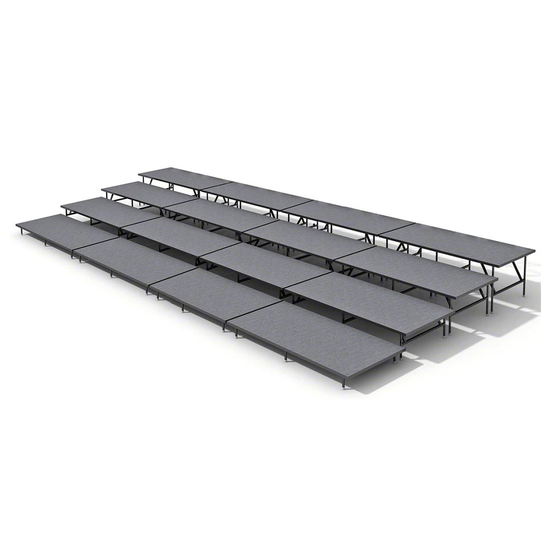 Staging 101 4-Tier Straight Seated Band Risers, 32'L (Fits 64 Chairs ...