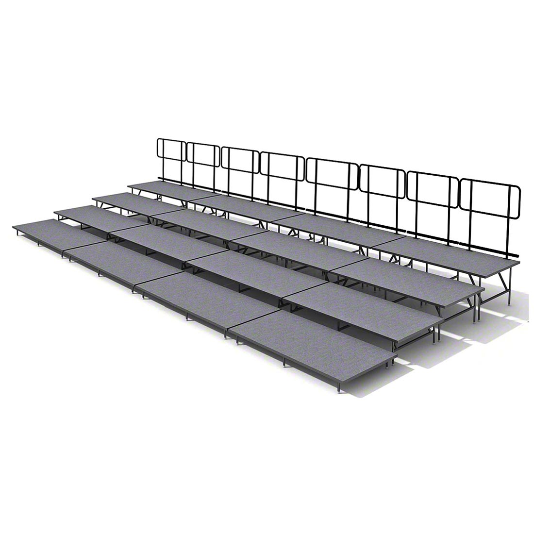 Staging 101 4-Tier Straight Seated Band Risers, 32'L (Fits 64 Chairs ...