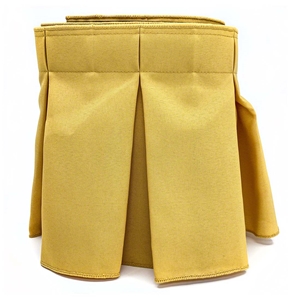 Ameristage Box-Pleat Stage Skirt, 6x7" Gold (Overstock) portable stage skirting, velcro, hook and loop, 6x7, 6 x 7, 7 inch stage skirt, clearance, sale, gold, overstock