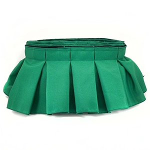 Ameristage Box-Pleat Stage Skirt, 24x8" Hunter Green (Overstock) portable stage skirting, velcro, hook and loop, 24x8, 24 x 8, 8 inch stage skirt, clearance, sale, hunter green, overstock