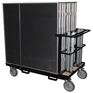 Biljax AS2100 8x16 Portable Stage & Storage Cart Package (4x4 Decks) Biljax, 4x4, modular, modular staging, stage cart, package, stage package, rolling storage, 8x16, 16x8, black poly