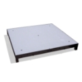 Biljax ST8100 4'x4' Square Steel Frame Stage Deck Platform, Gray Stained Plywood