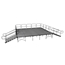 Biljax ST8100 4' 45-Degree Triangle Steel Frame Stage Deck Platform, Gray Carpet - BJX-0106-054-3