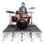 IntelliStage Lightweight 6'x6' Drum Riser System, Carpet - ISDRUM36