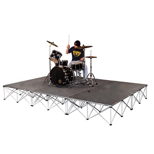 IntelliStage Lightweight 12x8 Drum Riser System, Carpet 12x8, 8x12, portable stage, portable drum riser, small stage