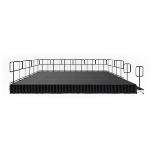 IntelliStage Lightweight 12x24 Deluxe Stage System with Guardrails, Steps and Skirts 12x24, 24x12, skirting, steps, stairs, guard rails, istage122416, istage122424, istage122432, 288 square foot stage