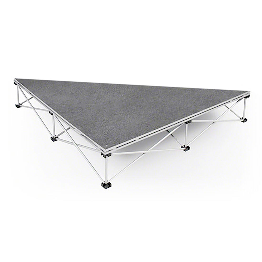 IntelliStage Lightweight 3 90-Degree Right Triangle Portable Stage Unit isosceles triangle platform, triangular, angled, stage unit, portable staging, portable stage, stage kit, 90-degree, right triangle stage