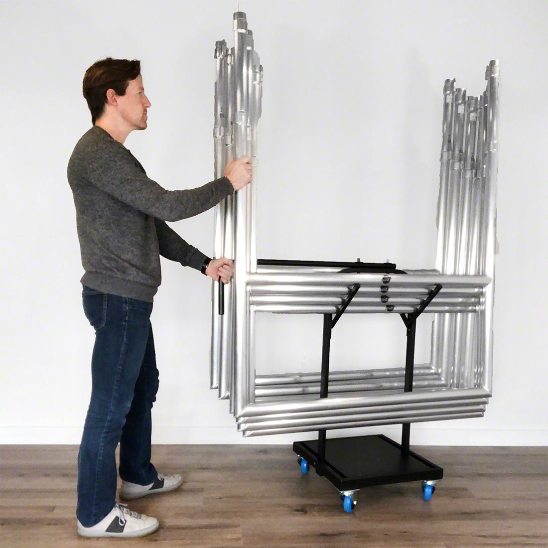 UGRTROLLEY Universal Guard Rail Storage Trolley | StageDrop