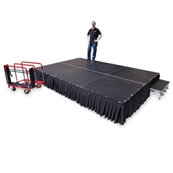 TotalPackage™ Lightweight Portable Stage Kit, 8x12 8x12, 12x8, 8 x 12, 96 square foot stage, ISCART, stage cart, stage package, stage kit, stage bundle