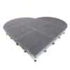 IntelliStage Lightweight 9' Heart-Shaped Portable Stage System, Carpet 9 foot heart, rounded stage, 9x9, 9x16, 9x24, 9x32, small stage, quarter round, heart stage, heart shaped stage, wedding stage