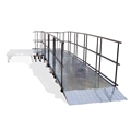 Universal Straight ADA Wheelchair Ramp with Landing for 16" High Stages