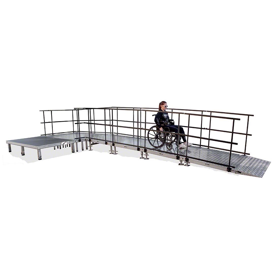 Universal ADA Wheelchair Ramp w/Landing for 16