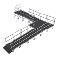 Universal 90-Degree Turn ADA Wheelchair Ramp with Landing for 24" High Stages