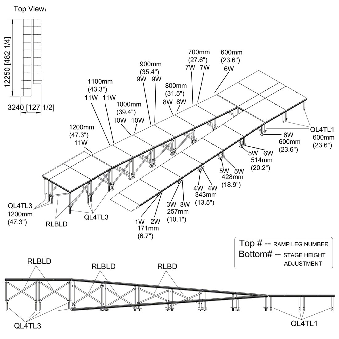 Switchback ADA Wheelchair Ramp for 48