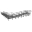 Universal 90-Degree Turn ADA Wheelchair Ramp with Landing for 40" High Stages - R4090W