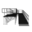 Universal Switchback ADA Wheelchair Ramp with Landing for 40" High Stages - R40SBW