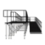 Universal Switchback ADA Wheelchair Ramp with Landing for 48" High Stages - R48SBW